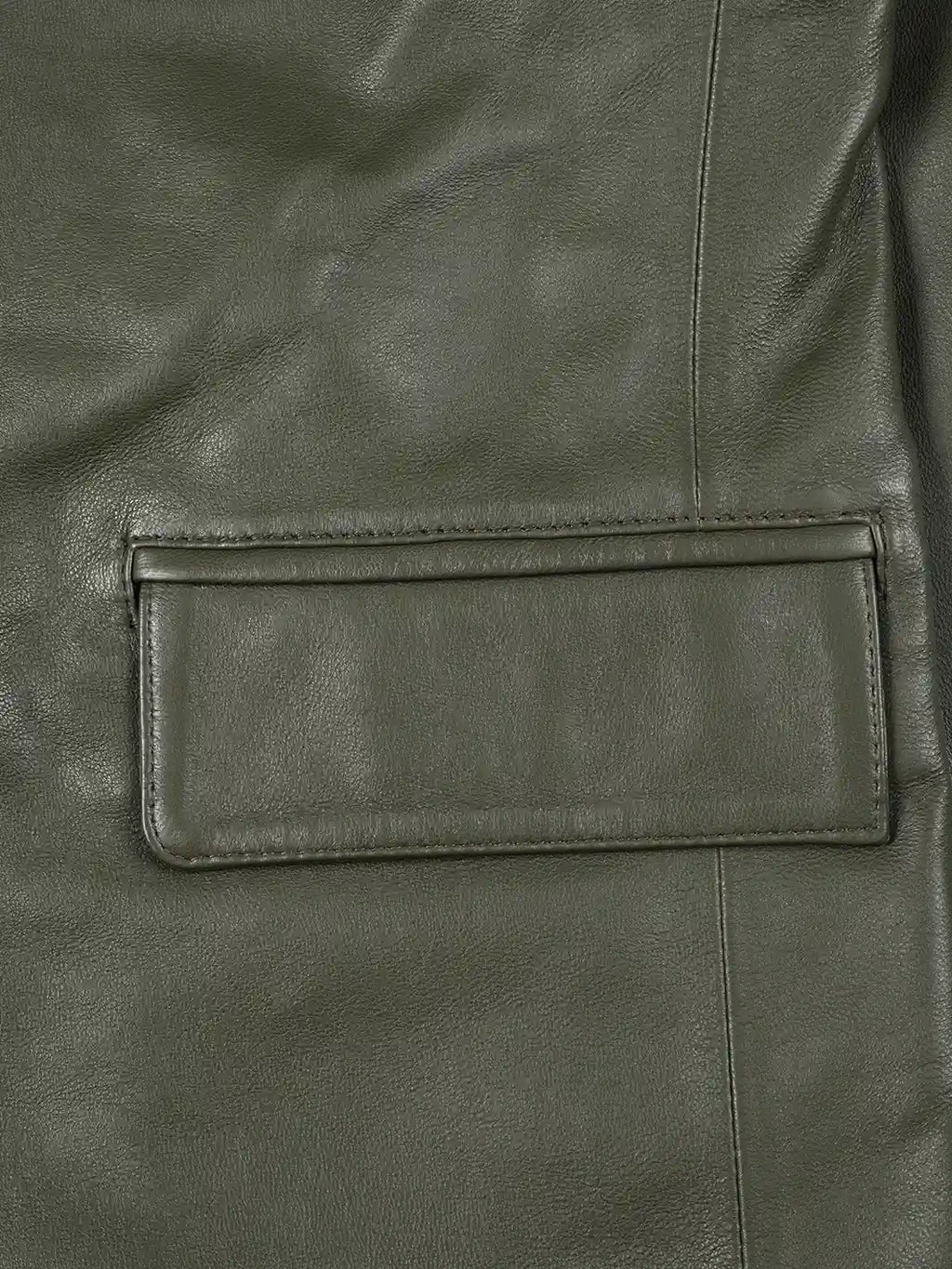 Men's Dark Green Real Leather Blazer