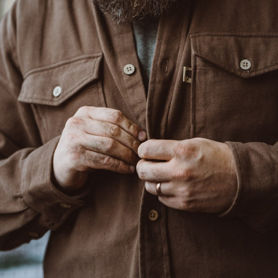 Gunner Cotton Twill Shirt Jac | Fox Den Brown