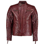 Mens Vintage Red Wine Weybridge Leather Jacket