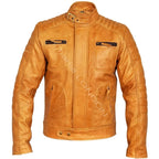 Mens Weybridge Vintage Tan Leather Jacket