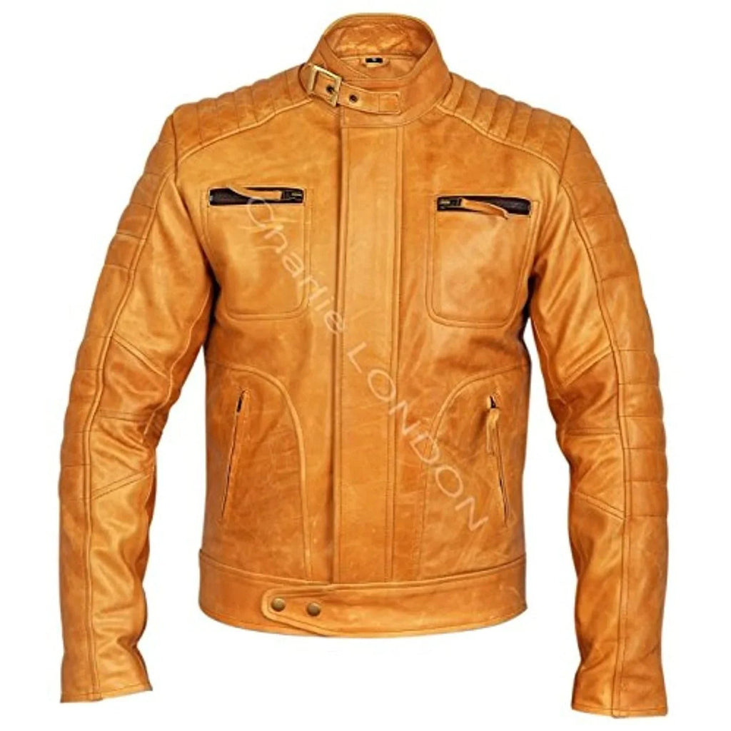 Mens Weybridge Vintage Tan Leather Jacket