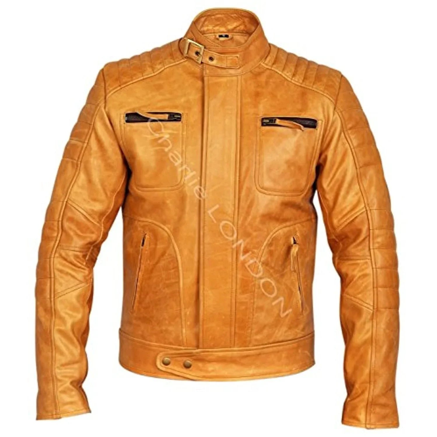 Mens Weybridge Vintage Tan Leather Jacket
