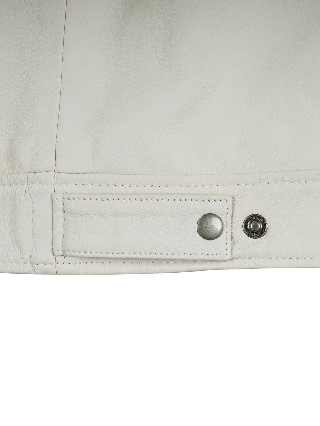 Men Off White Real Leather Harrington Jacket