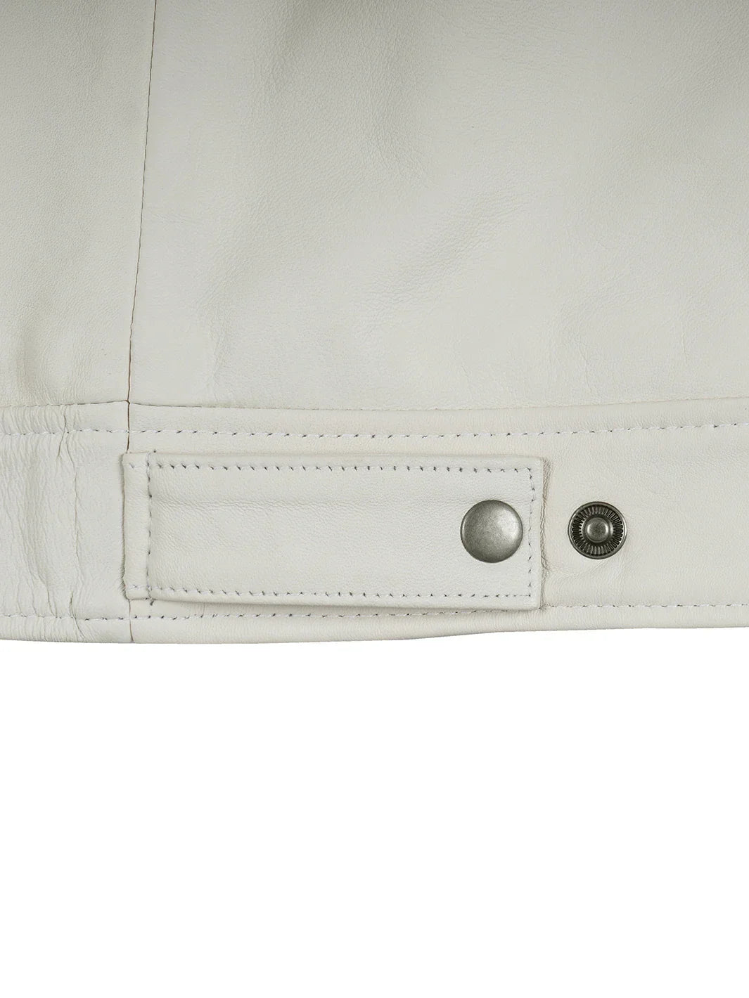 Men Off White Real Leather Harrington Jacket