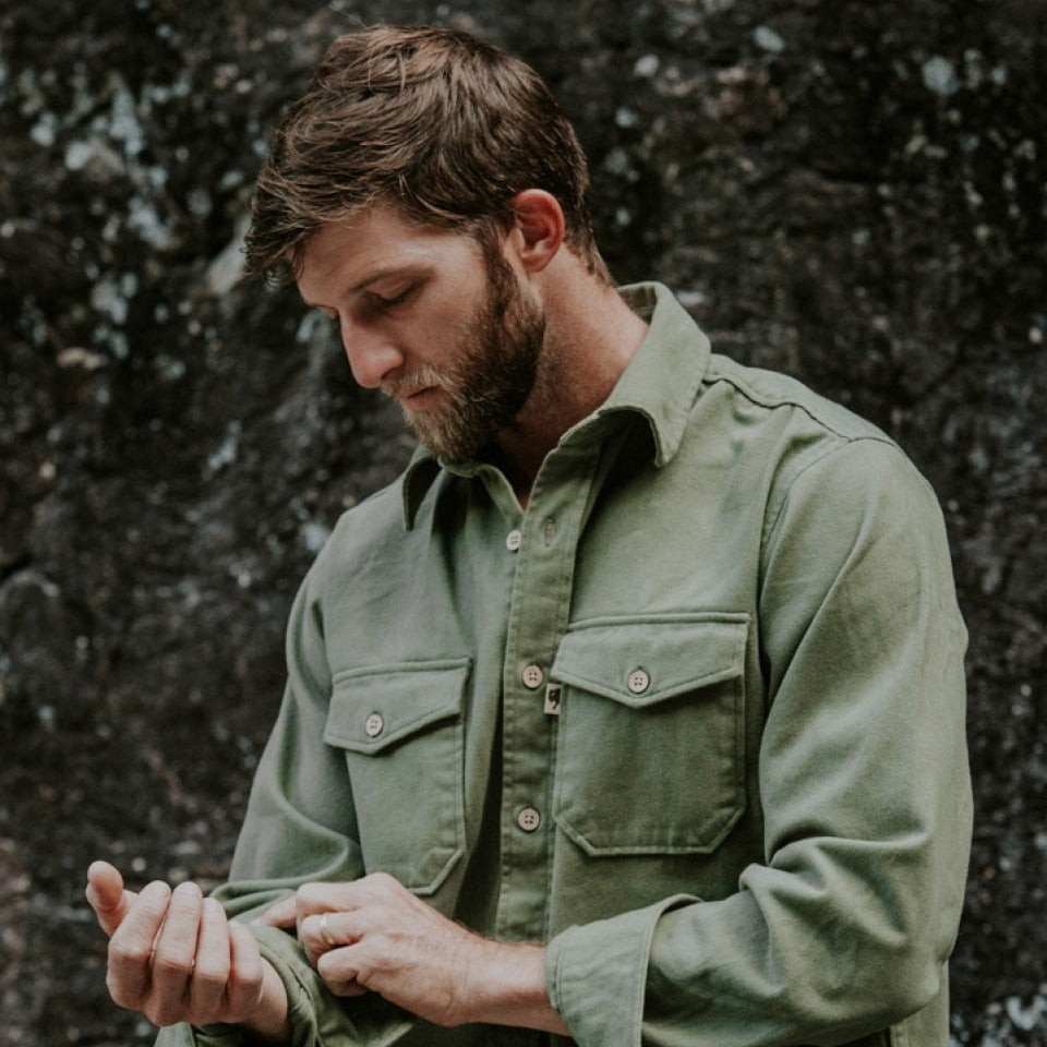 Gunner Cotton Twill Shirt Jac | Sage Brush Green
