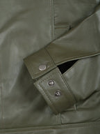 Men's Dark Green Harrington Leather Jacket