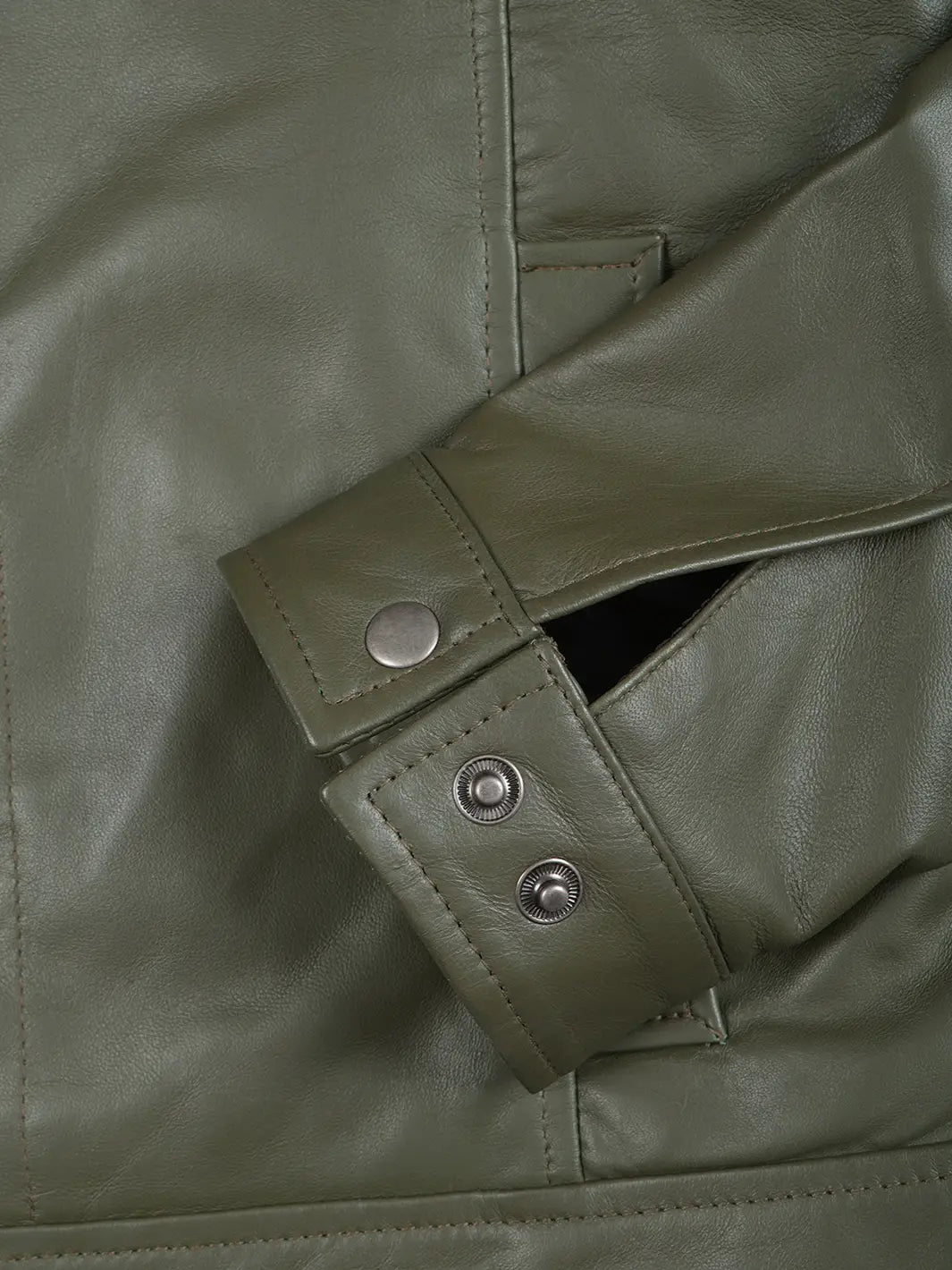 Men's Dark Green Harrington Leather Jacket