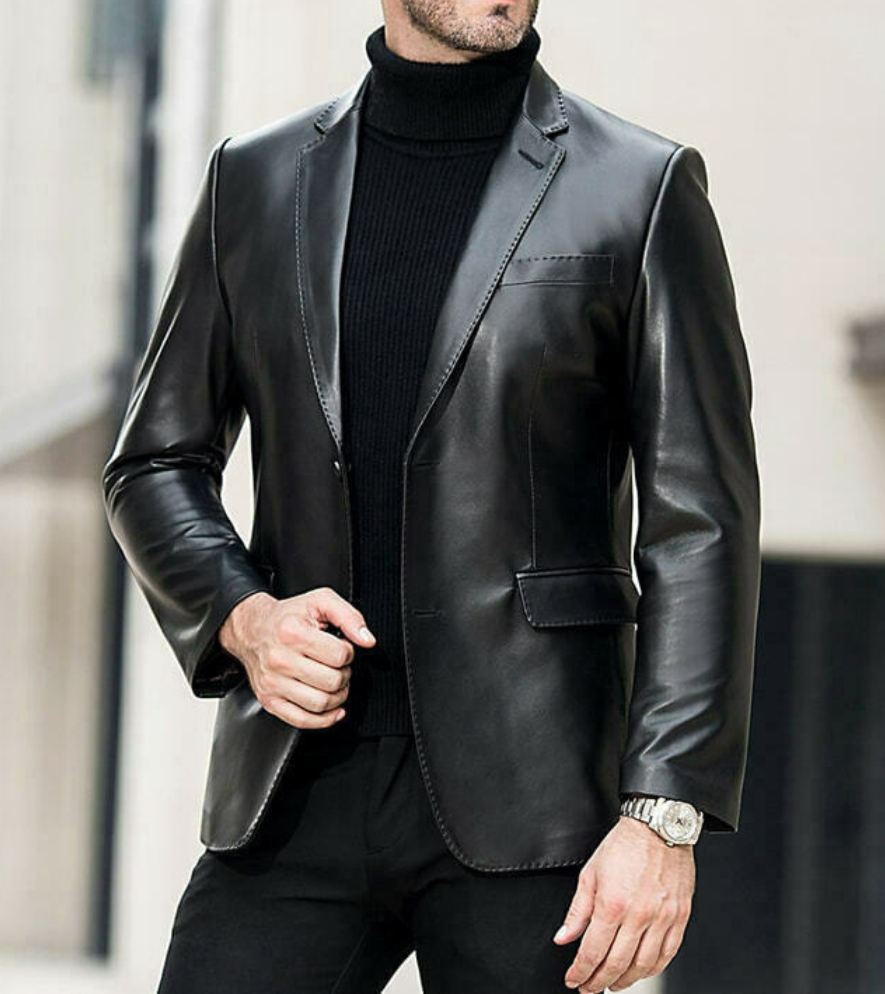 Classmith Black Leather Blazer