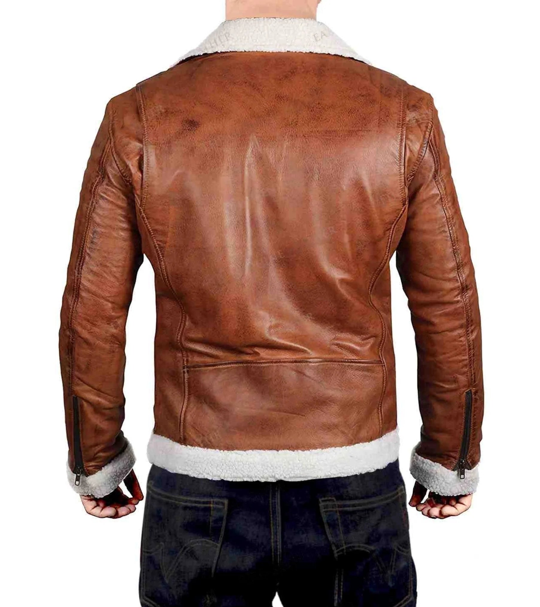 Michael B-3 Brown Leather Bomber Jacket