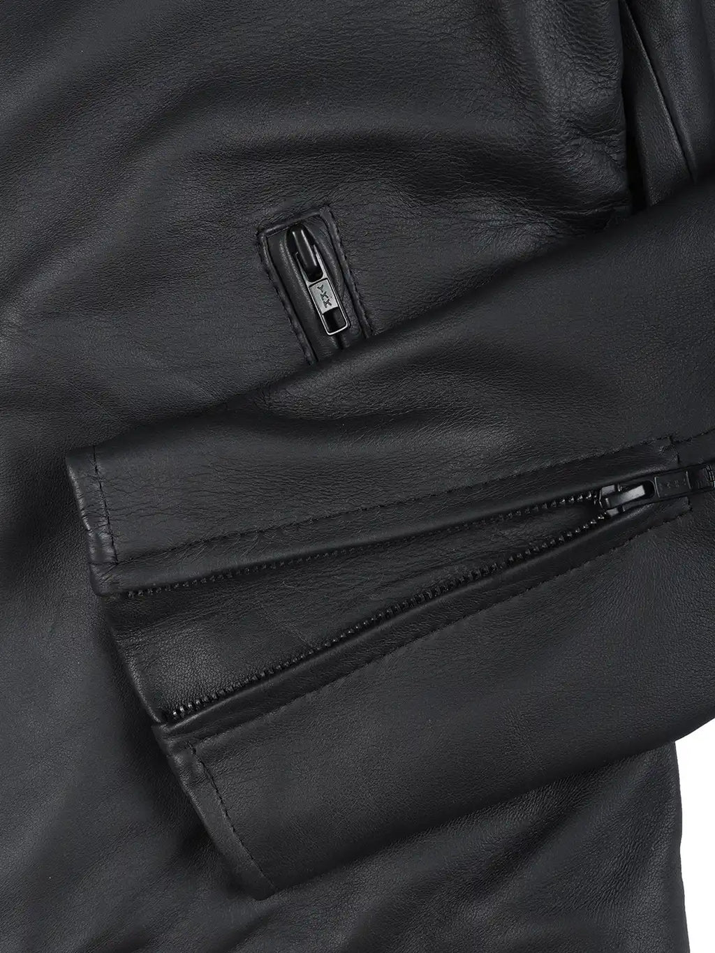 Vermont Men's Matte Black Biker Style Leather Jacket