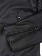 Vermont Men's Matte Black Biker Style Leather Jacket