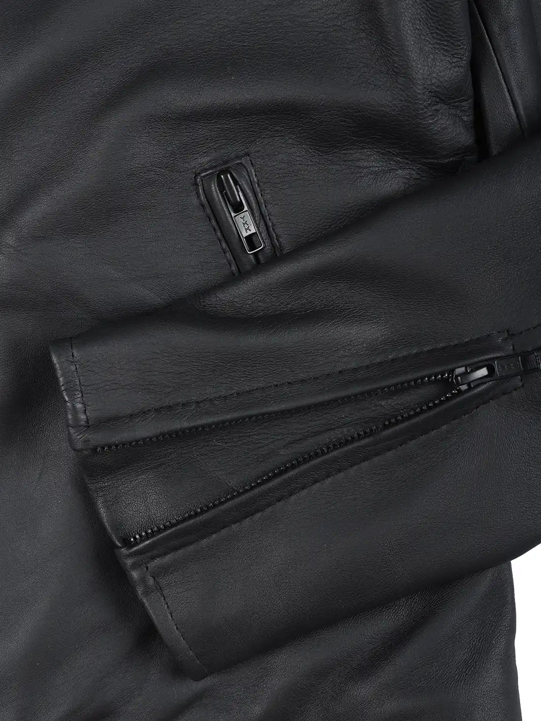 Vermont Men's Matte Black Biker Style Leather Jacket