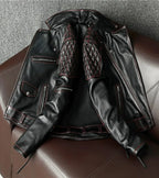 Elliot Quilted Black Leather Motorcycle Jacket