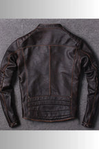 Liam Vintage Brown Biker Leather Jacket