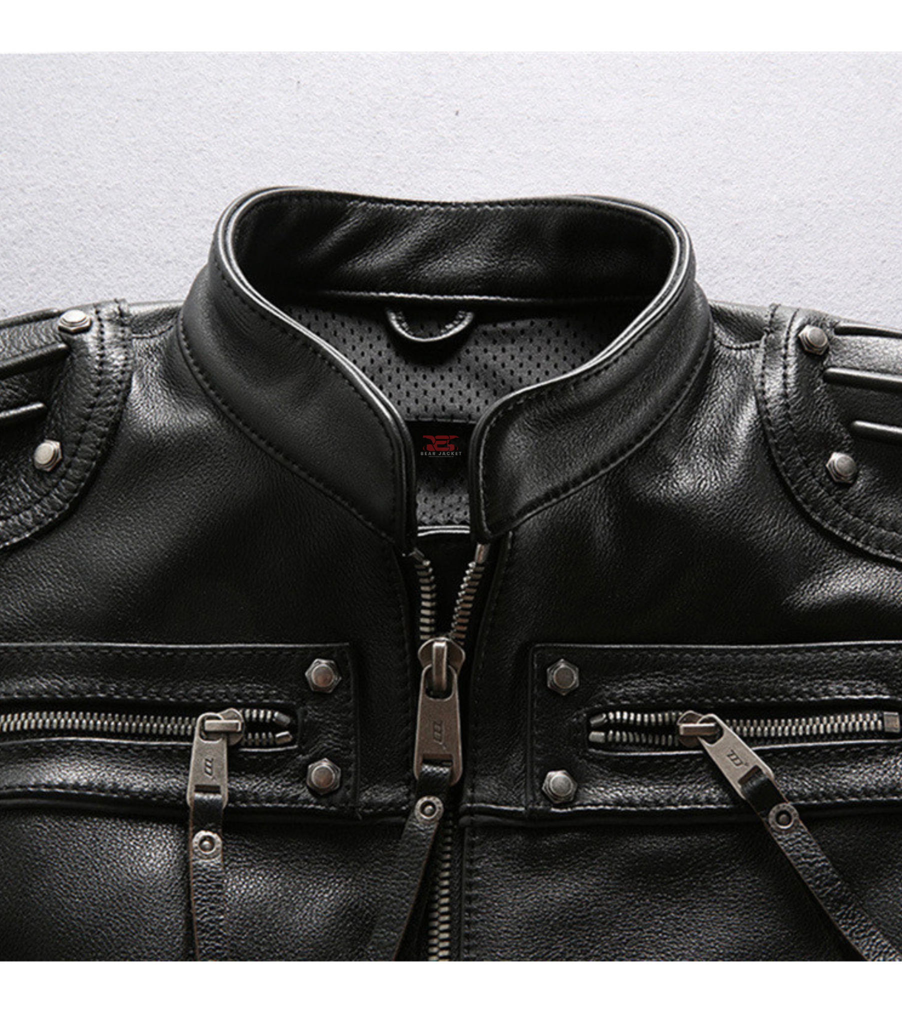 Ian Black Quilted Leather Biker Vest