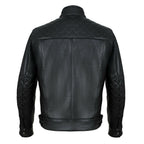 Mens's Black Motorcycle Diamond Leather Jacket CE Protection Cowhide