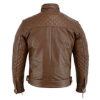 Mens's Black Motorcycle Diamond Leather Jacket CE Protection Cowhide