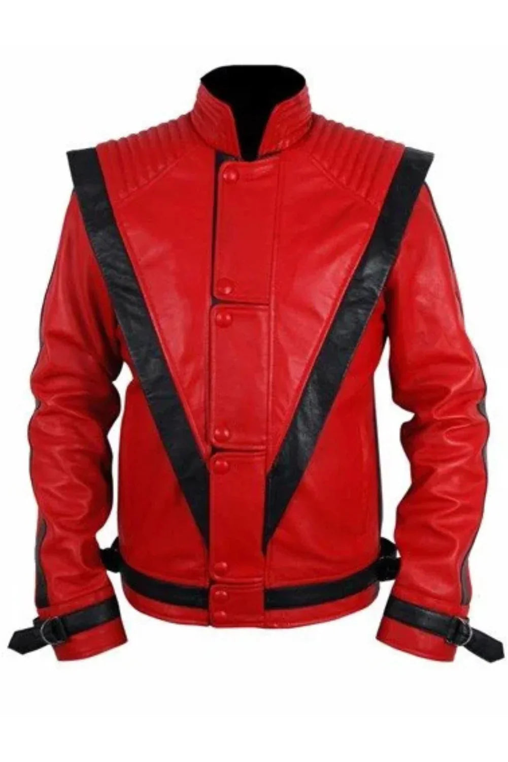 Michael Jackson Red & Black Thriller Leather Jacket