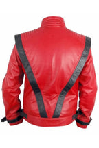 Michael Jackson Red & Black Thriller Leather Jacket