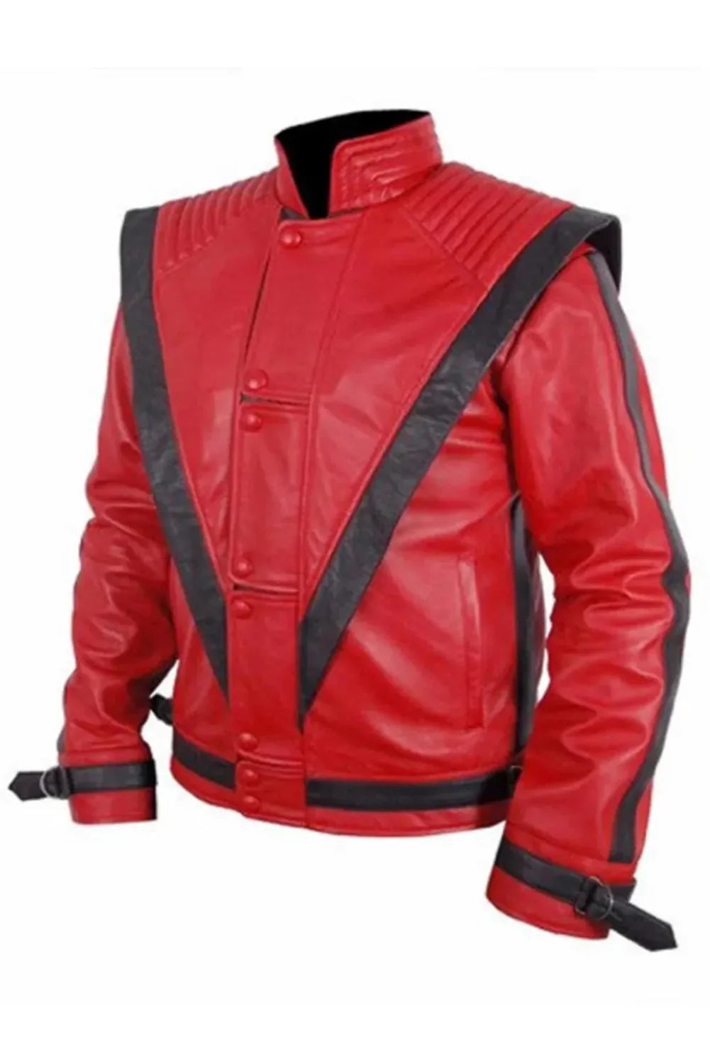 Michael Jackson Red & Black Thriller Leather Jacket