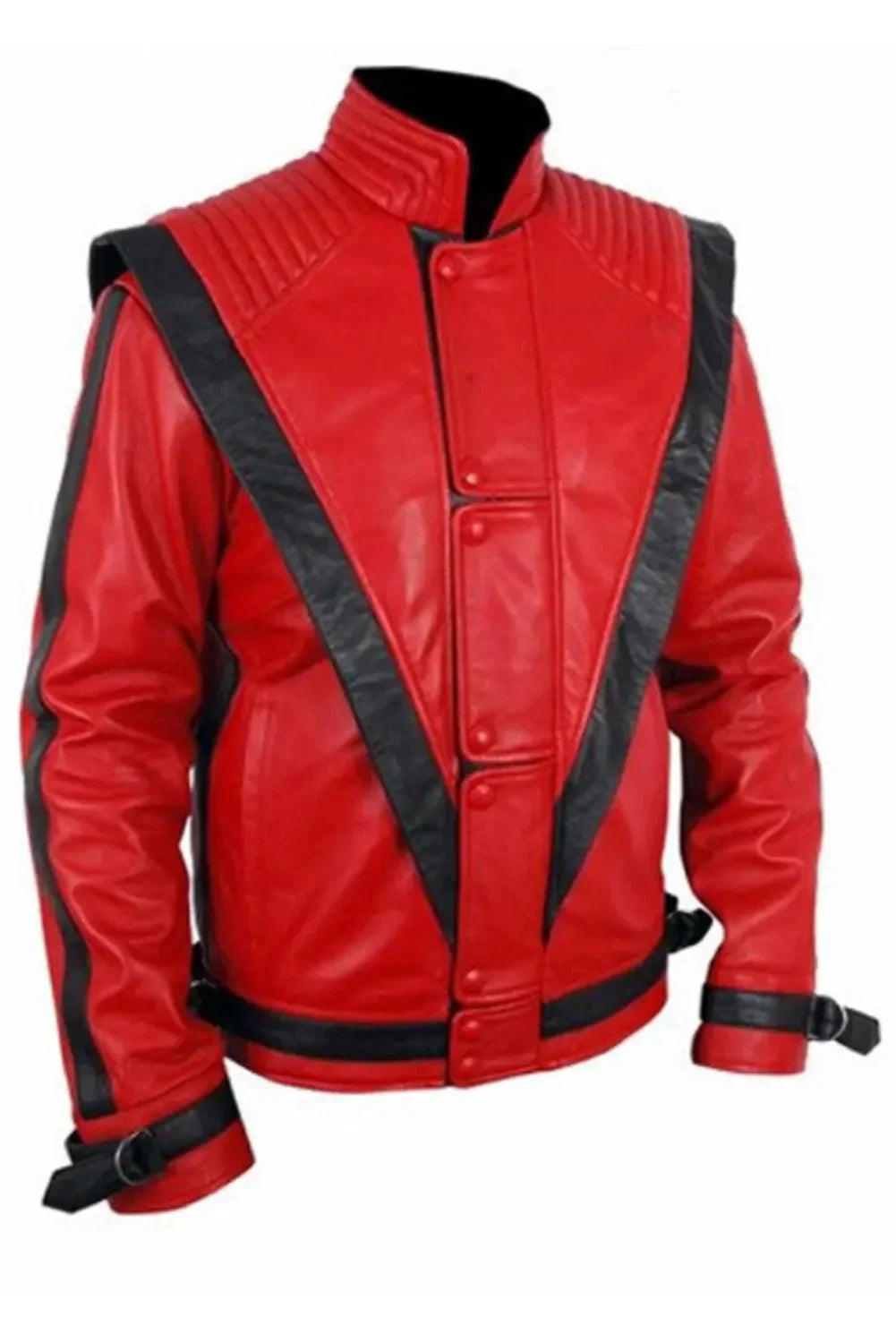 Michael Jackson Red & Black Thriller Leather Jacket