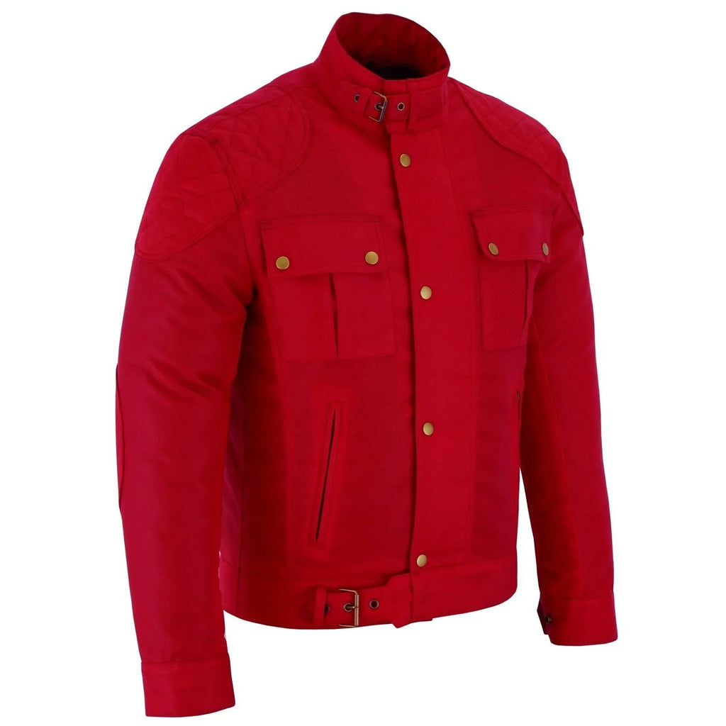 Moto Classic Black Waxed Cotton Motorcycle Jacket Textile Biker