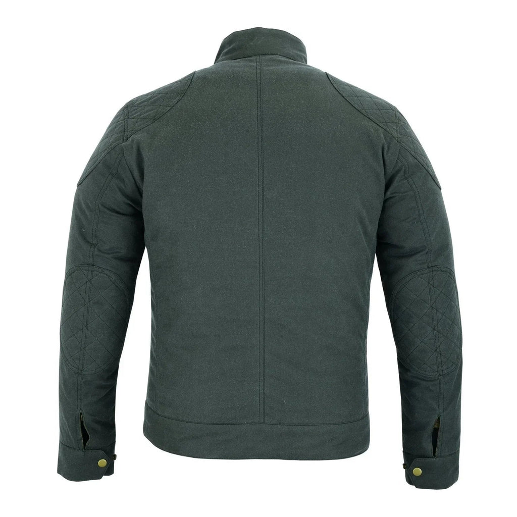 Moto Classic Black Waxed Cotton Motorcycle Jacket Textile Biker