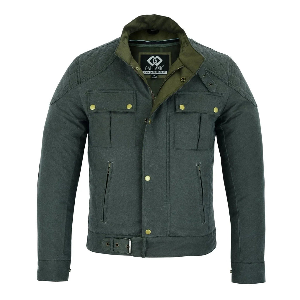 Moto Classic Black Waxed Cotton Motorcycle Jacket Textile Biker