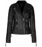 Julia Black Leather Biker Jacket