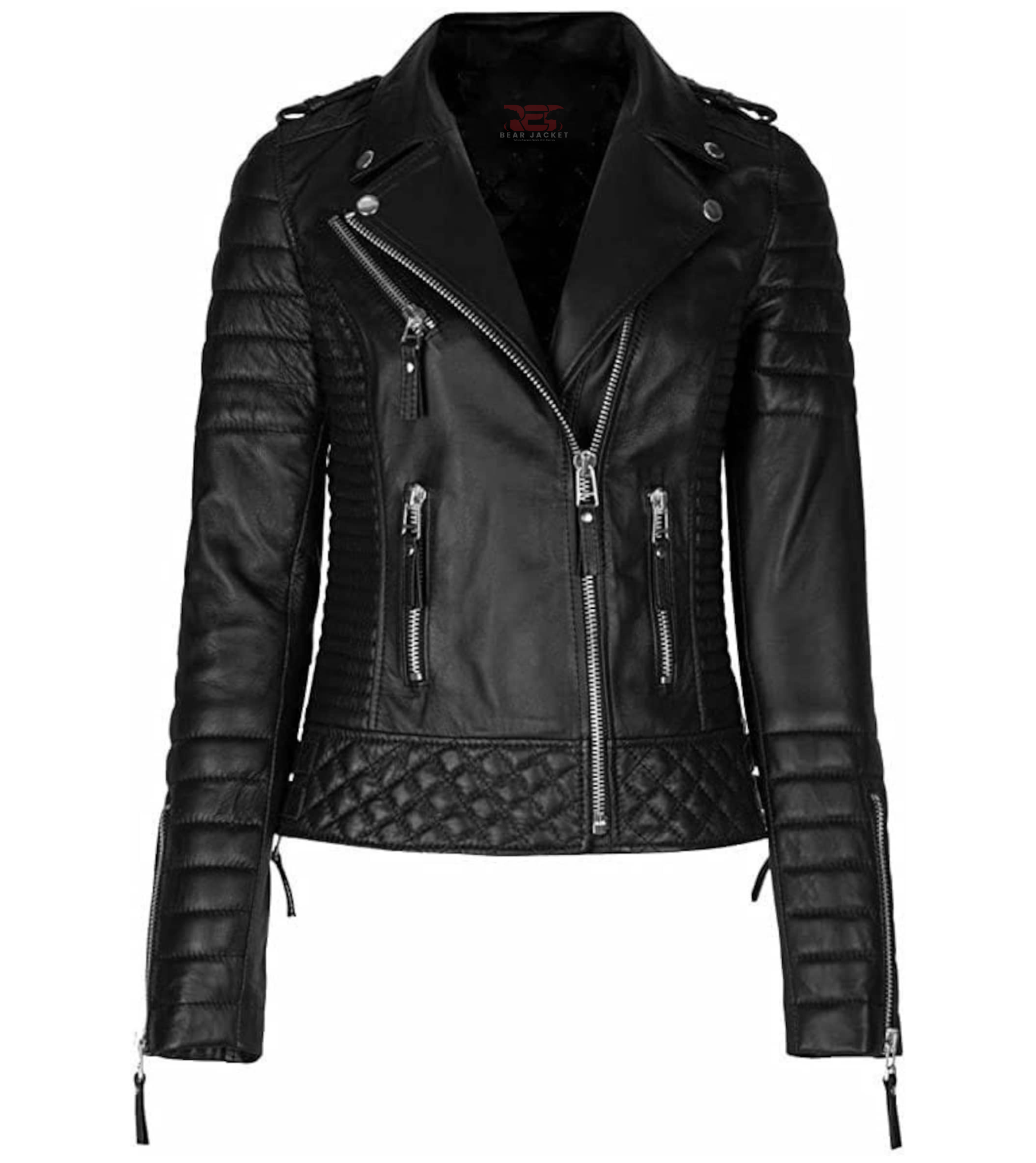 Julia Black Leather Biker Jacket