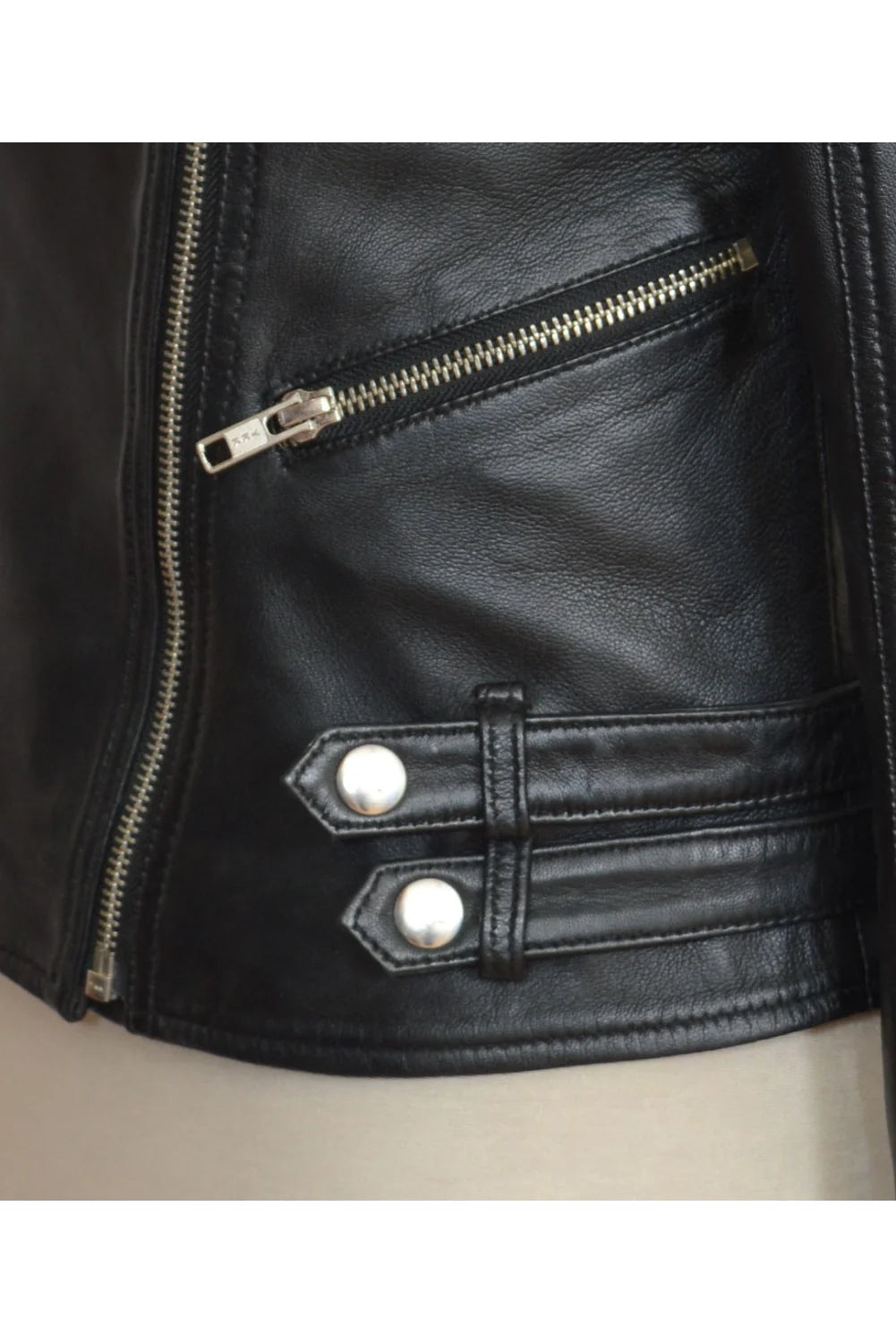 Flashback Black Leather Biker Jacket