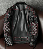 Elliot Quilted Black Leather Motorcycle Jacket