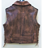 Sullivan Distressed Brown Leather Biker Vest