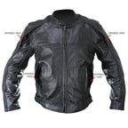 Naked Cowhide Black Leather Motorcycle Biker Jacket