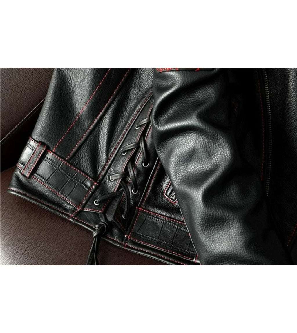 Elliot Quilted Black Leather Motorcycle Jacket