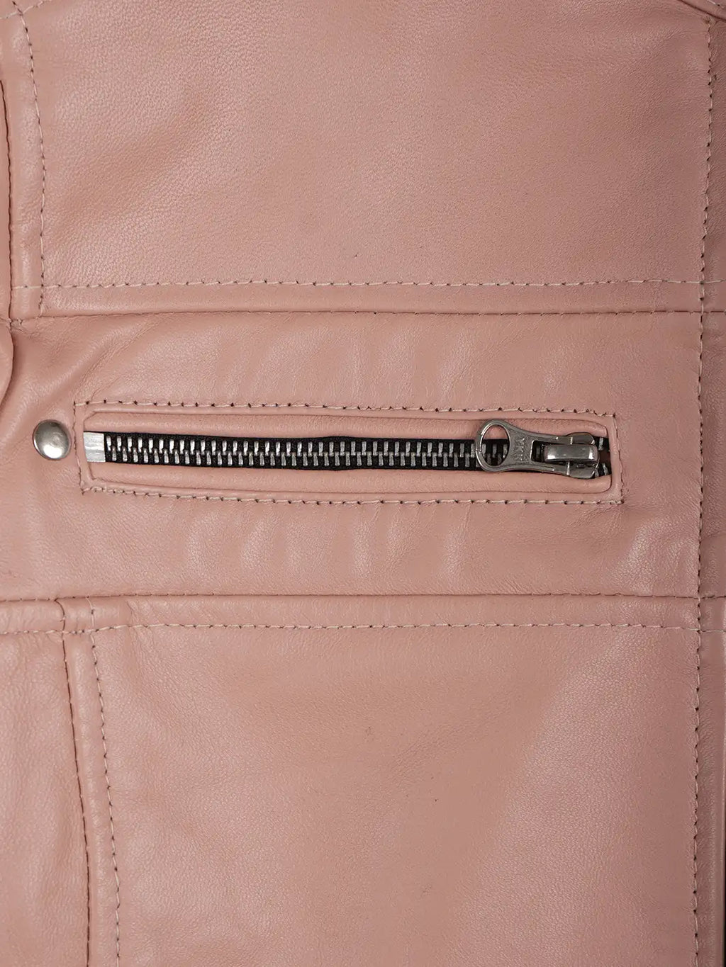 Austin Womens Pink Cafe Racer Style Leather Jacket