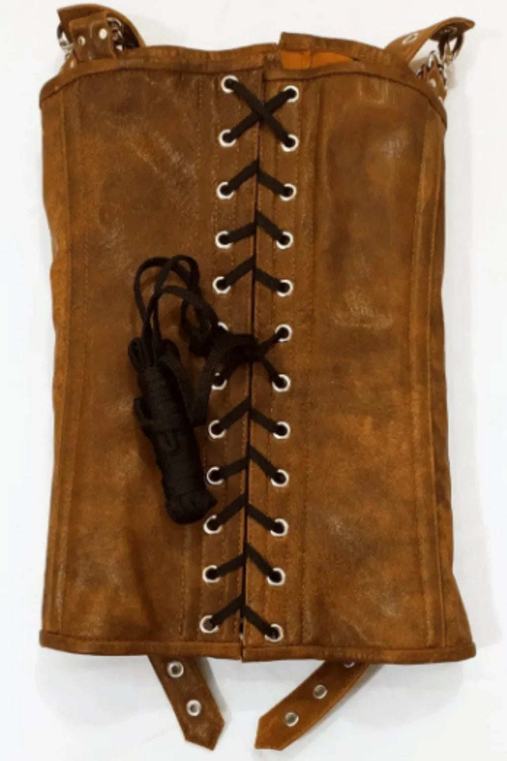 Plus Size Ophelia Underbust Brown Leather Corset