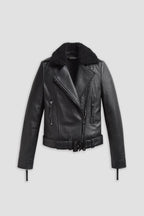 Premium Classic Biker: Winter Shearling Jacket