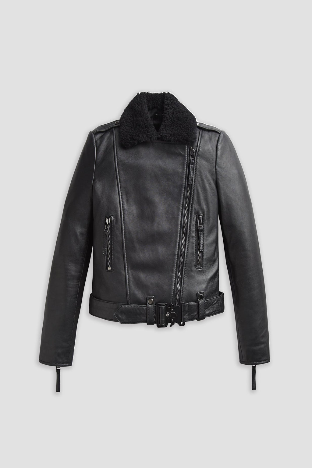Premium Classic Biker: Winter Shearling Jacket