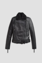 Premium Classic Biker: Winter Shearling Jacket