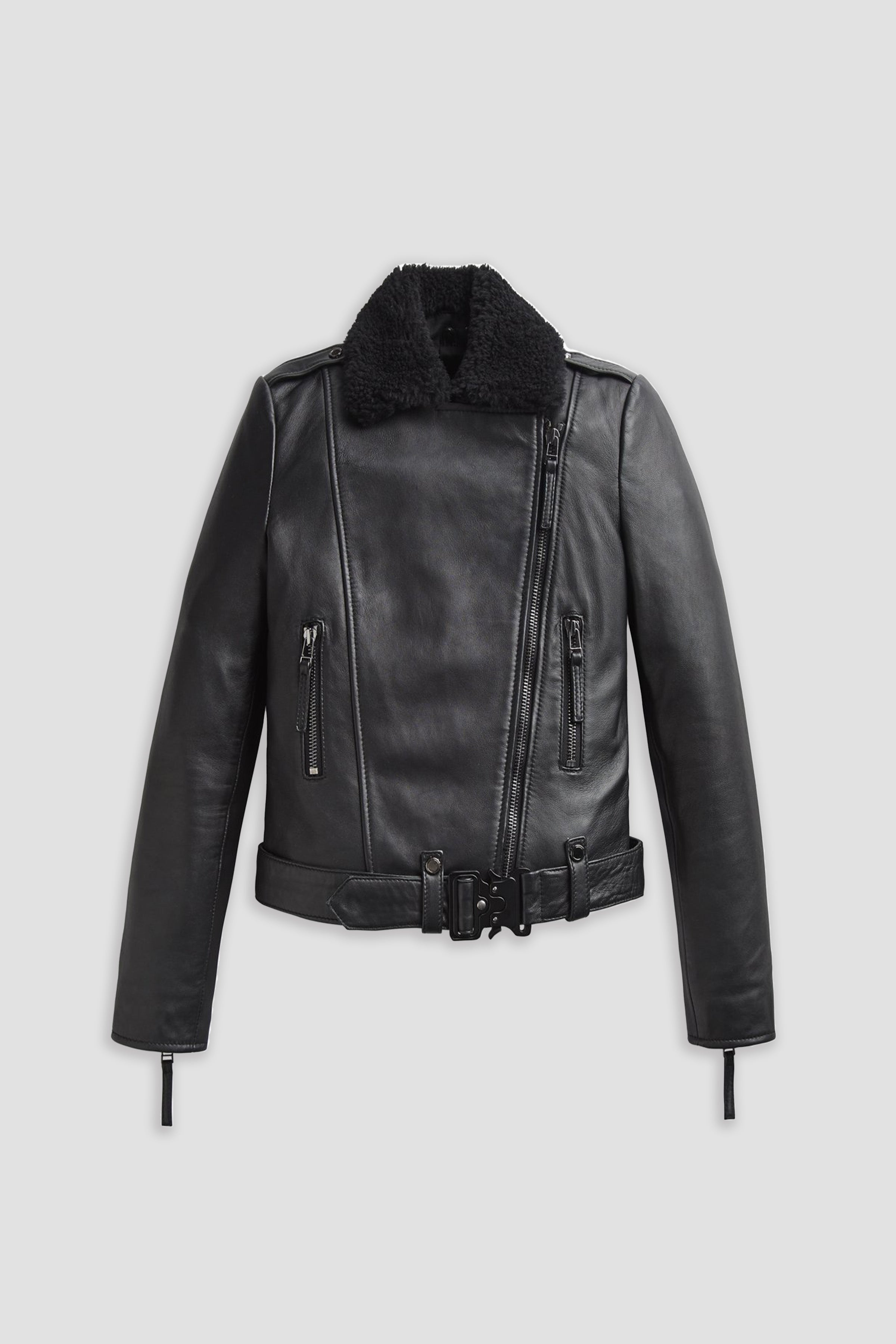 Premium Classic Biker: Winter Shearling Jacket