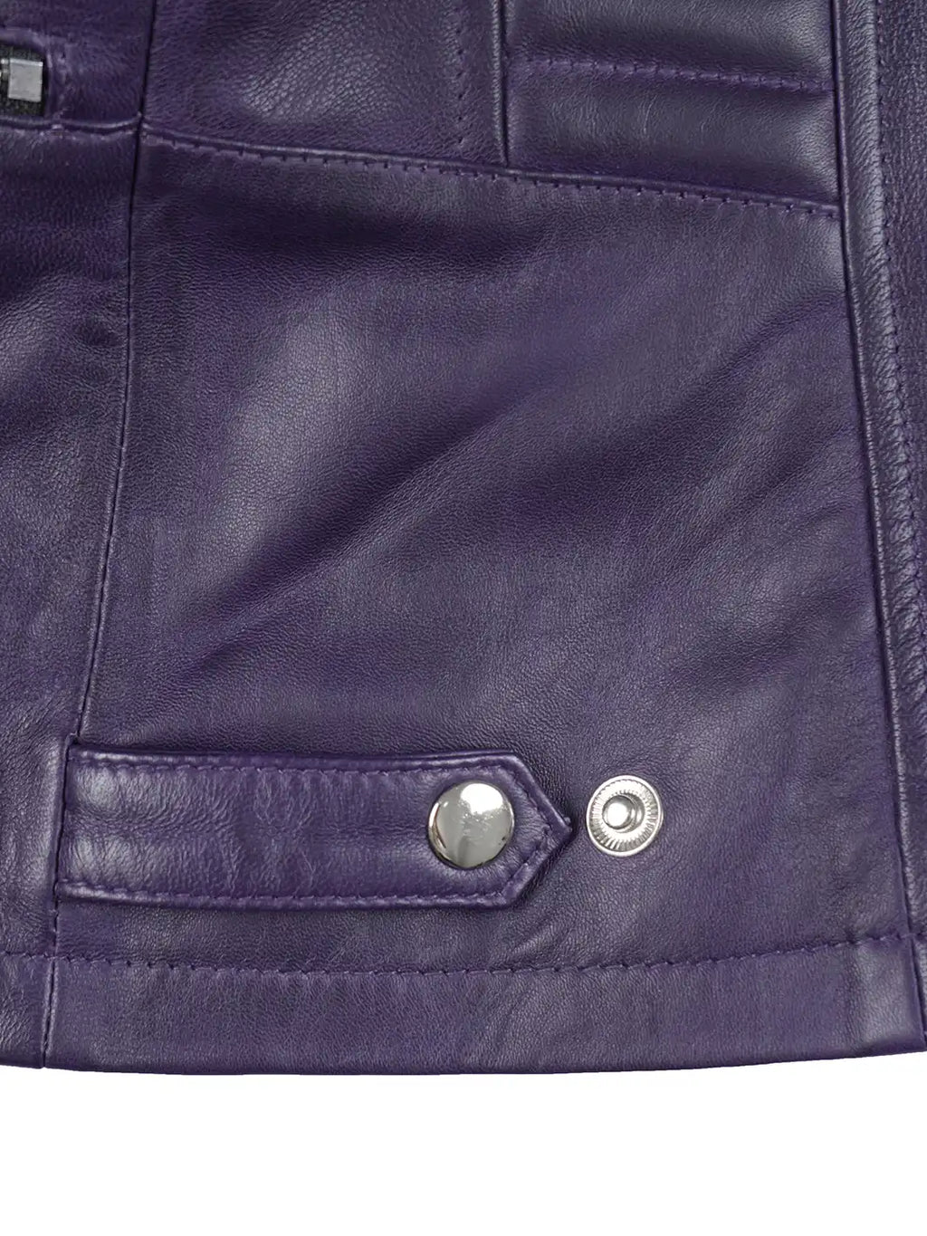 Rachel Women's Biker Style Purple Leather Jacket