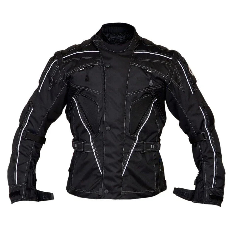 Raven Textile Motorcycle Armoured Jacket (Cordura Fabric Biker Advanced Black