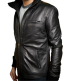 Adriel Stylish Slim Fit Black Leather Jacket