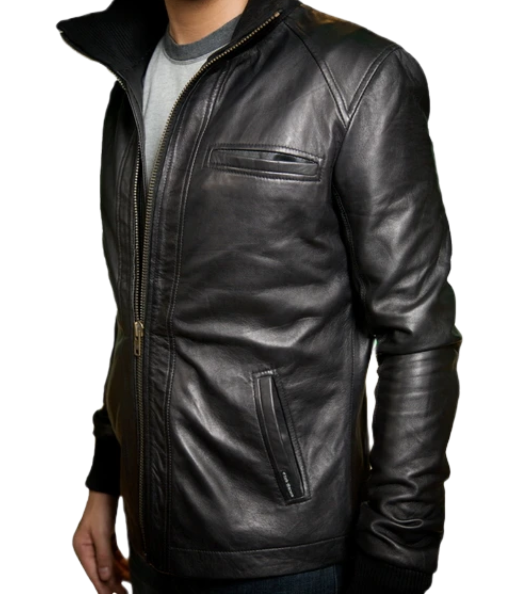 Adriel Stylish Slim Fit Black Leather Jacket
