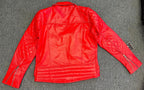 Red Diamond Mens Biker Leather Jackets M