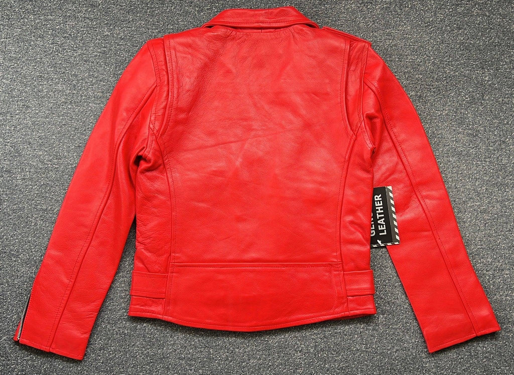 Red Marlon Brando Leather Biker Jacket