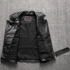 Reeves Black Leather Biker Vest