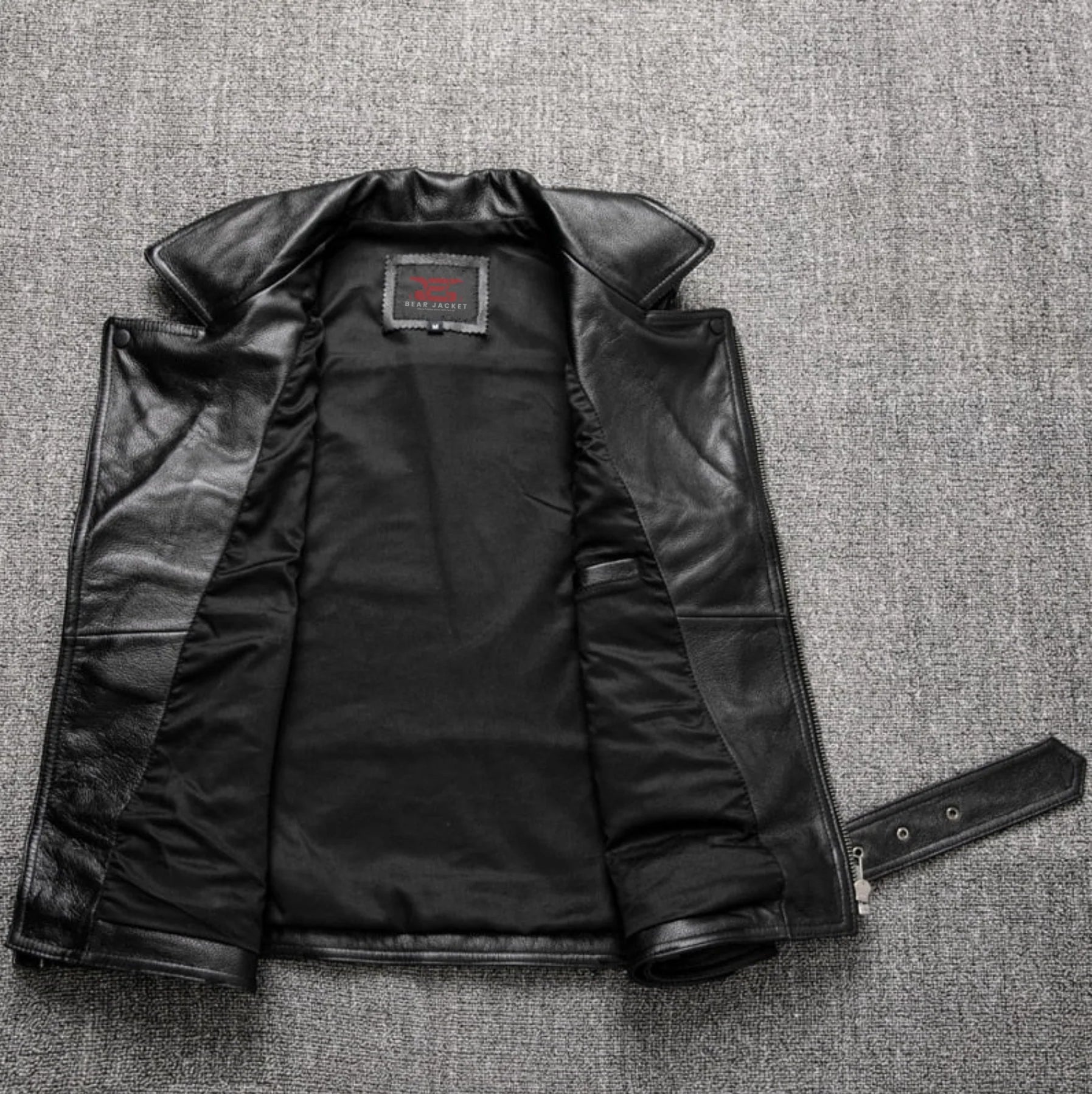 Reeves Black Leather Biker Vest