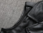 Reeves Black Leather Biker Vest